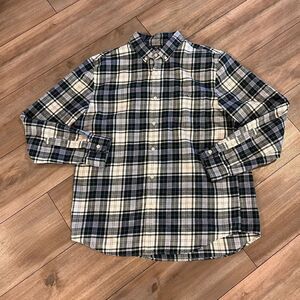 Vineyard‎ Vines Blue Plaid Flannel Buttonup Shirt Men Large Bin B-56